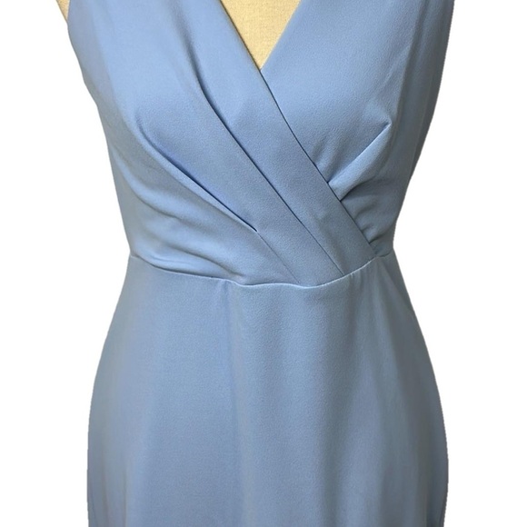 Betsey Johnson Faux Wrap Dress Powder Blue Size 4P - Picture 3 of 9